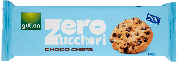Sukkerfri småkager med chokolade Choco Chips Zero Zucchero 150g - Gullon