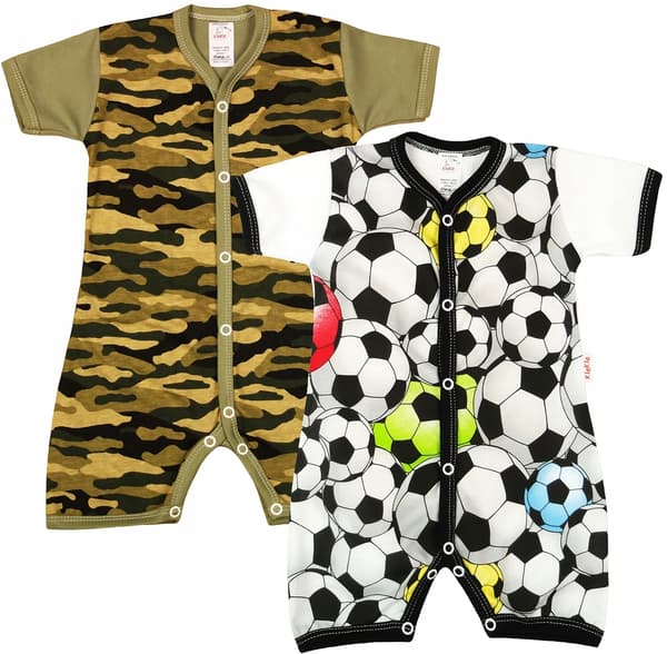 KR Rompers 2PAK Camo Khaki + Bollar 80 klekle