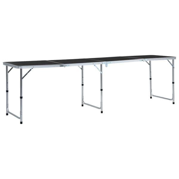 vidaXL foldbart campingbord, aluminium, 240 x 60 cm