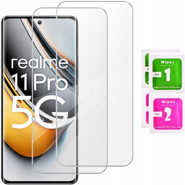2x Härdat glas för REALME 11 PRO skärmglas 9H-set