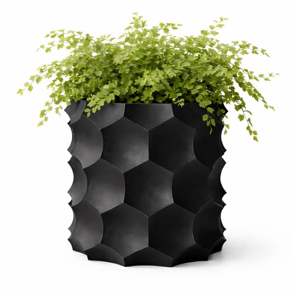 Sort 3D geometrisk urtepotte, moderne dekorativ til planter