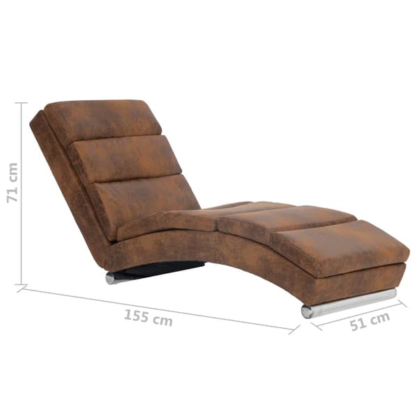 vidaXL Schäslong, Brun, Konstmocka