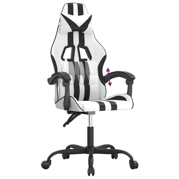 vidaXL gamingstol, sort og hvid, kunstlæder
