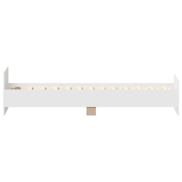 vidaXL Sängram, vit, 100x200 cm, träbaserat material
