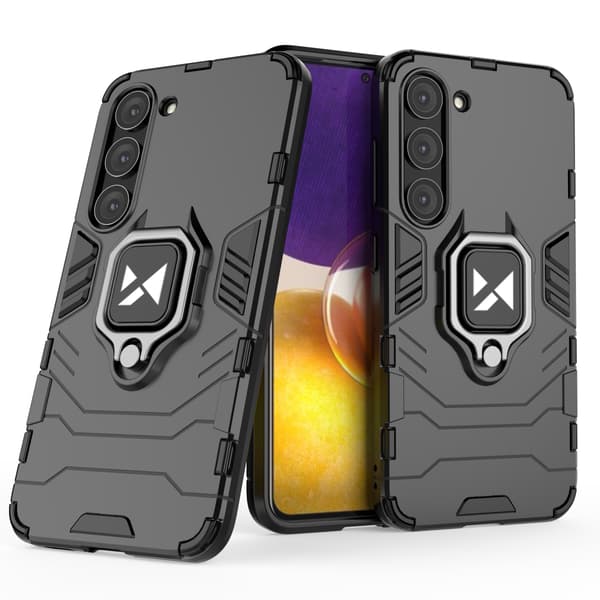 Pansret cover til Samsung Galaxy S23+ magnetisk holder Ring Armor sort