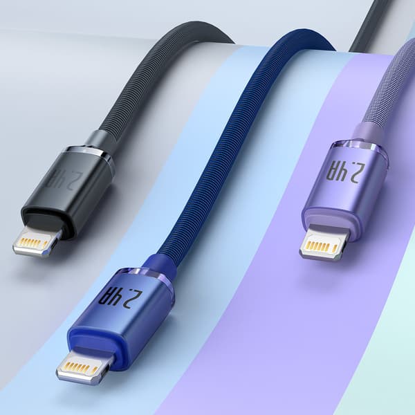 Kabel til hurtig opladning og dataoverførsel USB iPhone Lightning 2.4A 1.2m sort