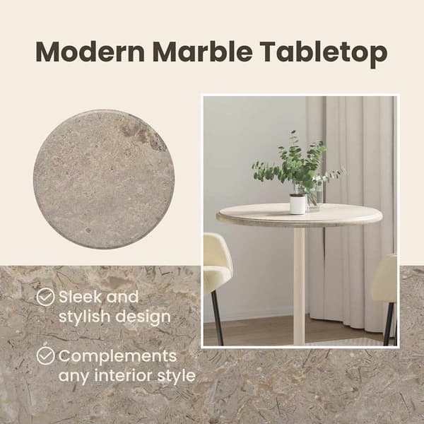 vidaXL bordplade grå Ø60 x 2,5 cm marmor