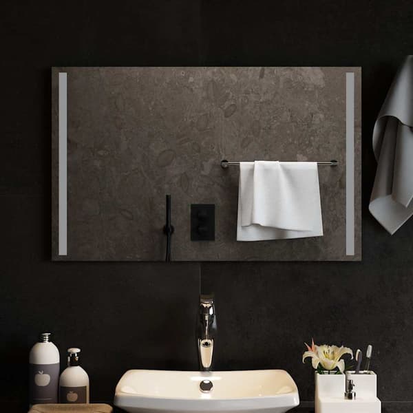 vidaXL Badrumsspegel med LED, 80x50 cm
