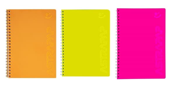 B5/80K spiralnotesbog, Fluo ASTRA gitter