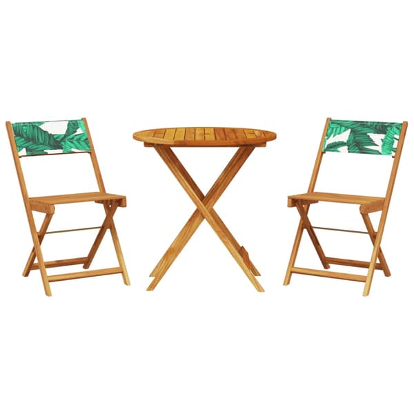 vidaXL 3-delat bistroset, lövtyg och trä