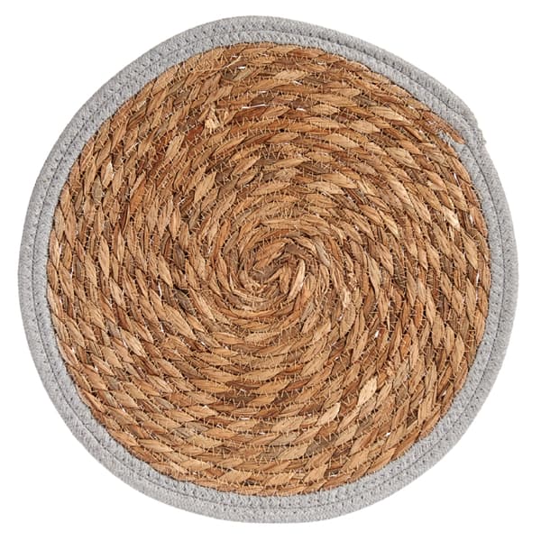 Bordskåner 35 cm beige med grå kant