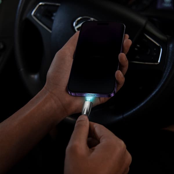 Glimmer Series USB-A kabel iPhone Lightning 480Mb-s 2.4A 2m sort