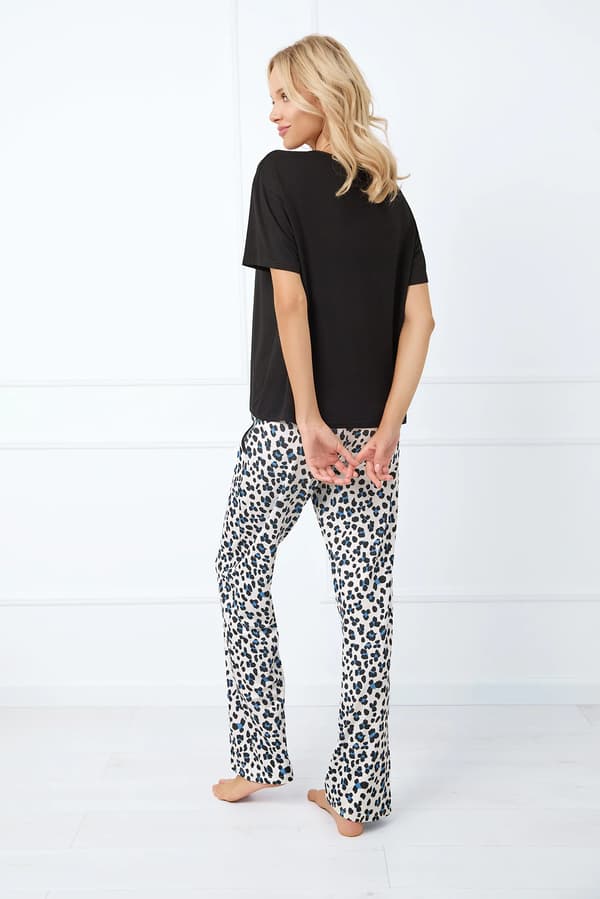 Dampyjamas, kortärmade, långbyxor, Savanna M