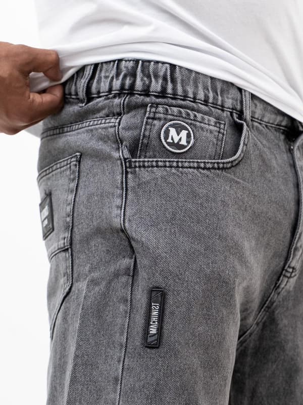 Herr Mörkgrå MyStars Svarta Basic Jeansshorts 31