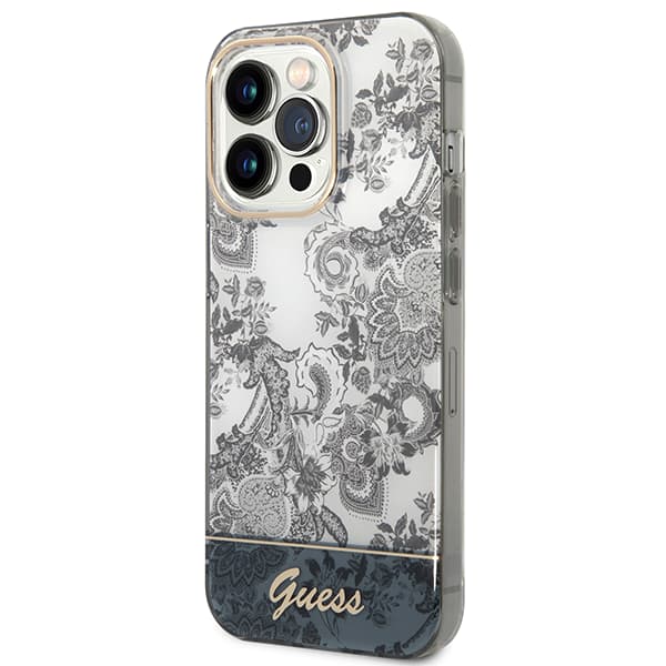 Guess Porcelain Collection iPhone 14 Pro-skal, grått