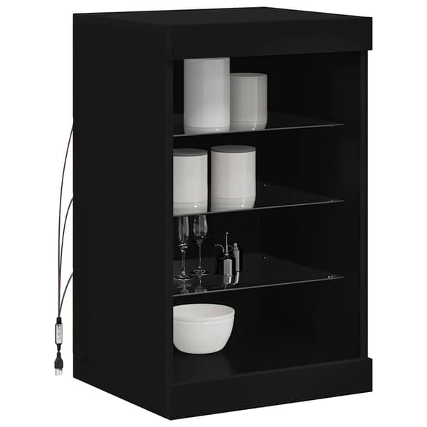 vidaXL LED-skab sort 41x37x67 cm