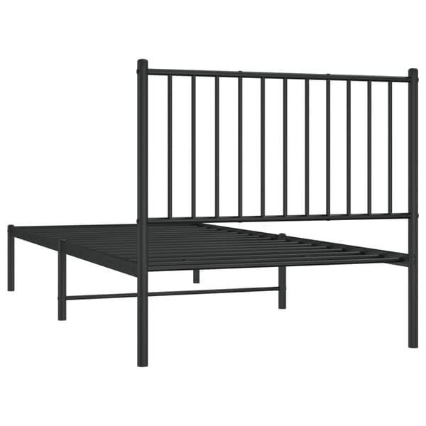 vidaXL metalsengestel med hovedgærde sort 90x200 cm