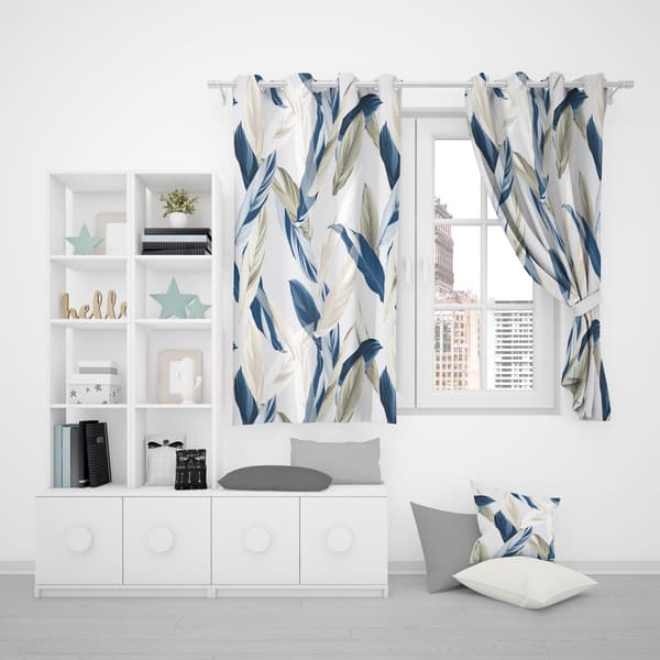 Gardin med snørehuller print 052