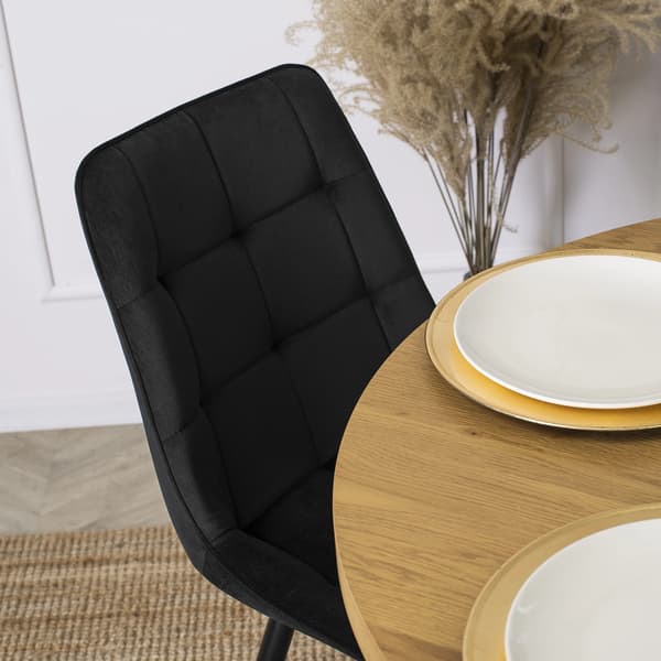 RIO Polstret Spisestol Sort Velour Moderne Loft