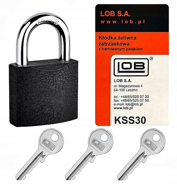 LOB støbejernshængelås KSS30