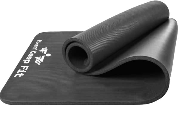 YOGAMÅTTE 1,5 cm SORT 190x63 cm
