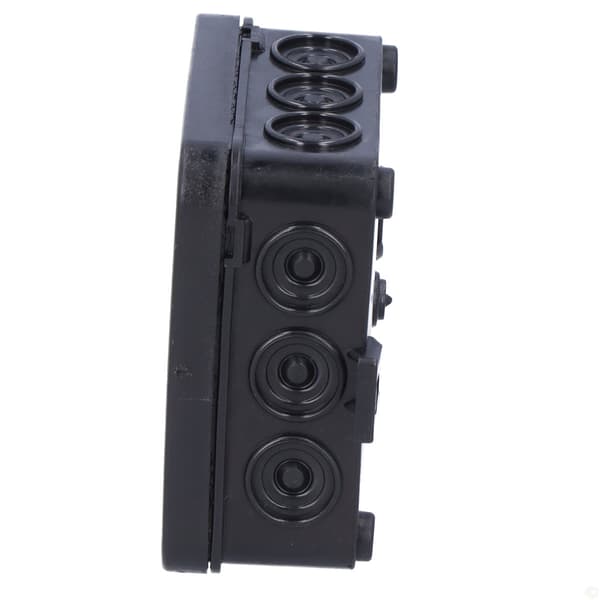 Påbygningsdåse E12 85x85x39 - 12 membraner, sort, IP55