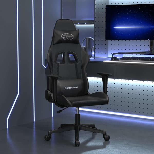 vidaXL massage-gamingstol, sort, kunstlæder
