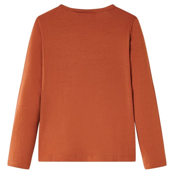 Børne langærmet T-shirt, cognac, 116