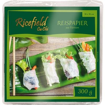 Ricefield firkantet rispapir 16cm 300g