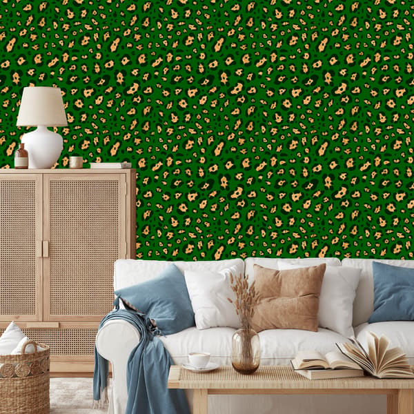Pullonvihreä ja oliivinvihreä nahkatapetti 50x1000 cm