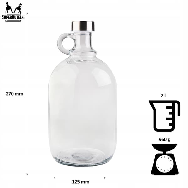 Sæt - 6x Gallon 2 L med låg