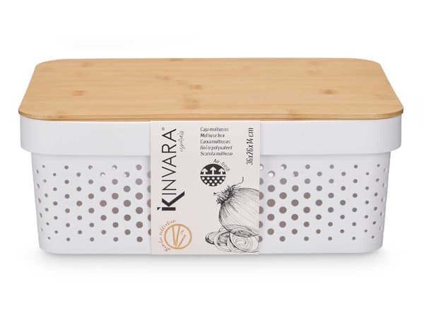 14 cm hvid opbevaringskurv