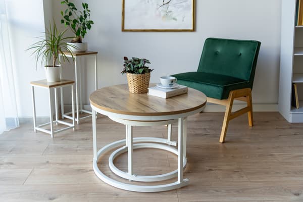 Galen Craft Hvide Loft Sofaborde Sæt med 2