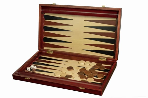 Backgammon Træ Backgammon 48x48 cm Stor Elegant Æske + Bønder