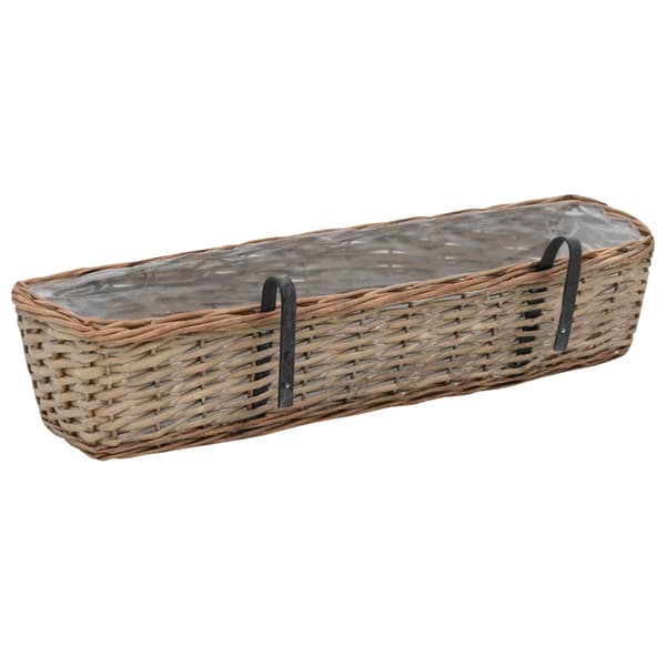 vidaXL Balkongplanter, set om 2, rotting med PE-foder, 80 cm