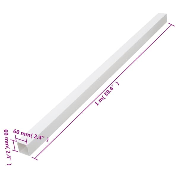 vidaXL Elinstallationsrör, 60x60 mm, 10 m, PVC
