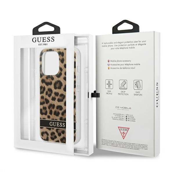 Guess Leopard-cover til iPhone 13 Pro / 13, brun