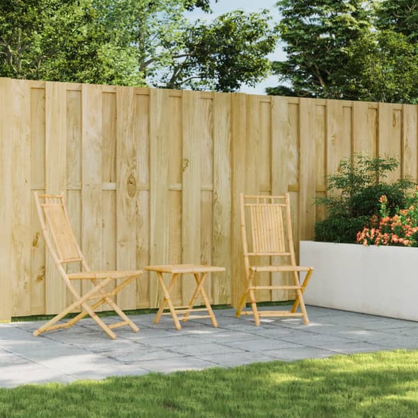 vidaXL Hopfällbara trädgårdsstolar, set om 2, 46x66x99 cm, bambu