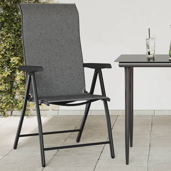 vidaXL foldbare havestole, sæt med 2, grå, PE-rattan