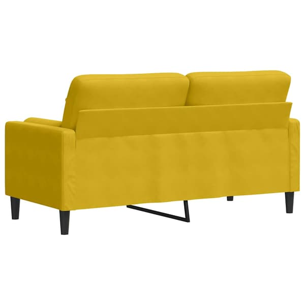 vidaXL 2-sitssoffa med kuddar, gul, 140 cm, sammet