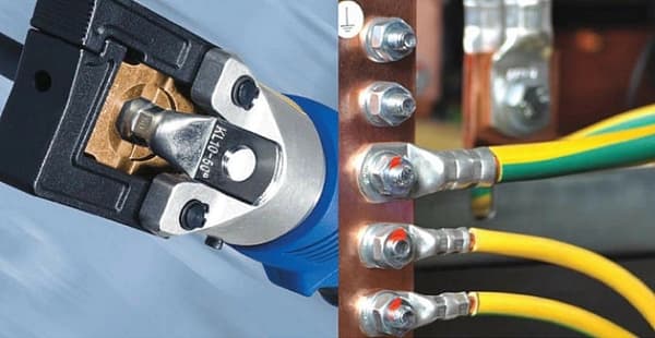 Ringkoppling i aluminium för krympning 25 mm² M10