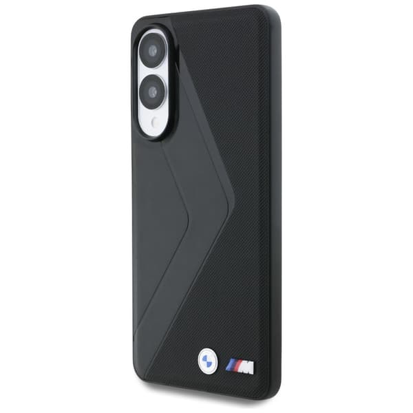 BMW Læder Oversized Stripes MagSafe-etui til Samsung Galaxy S25 Edge, sort