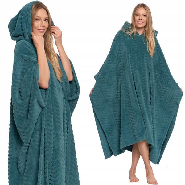 Moraj Tjock Hoodie Varmfilt Dampyjamas för Vinter Unisize GRÖN