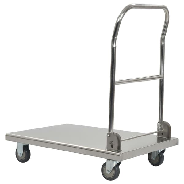 vidaXL Plattformsvagn silver 82x53x86 cm rostfritt stål