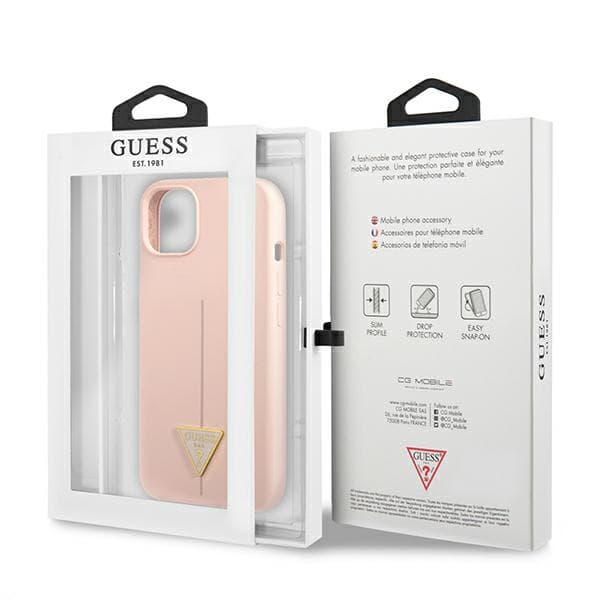 Guess Silikon Triangel Logotypskal till iPhone 13, Rosa