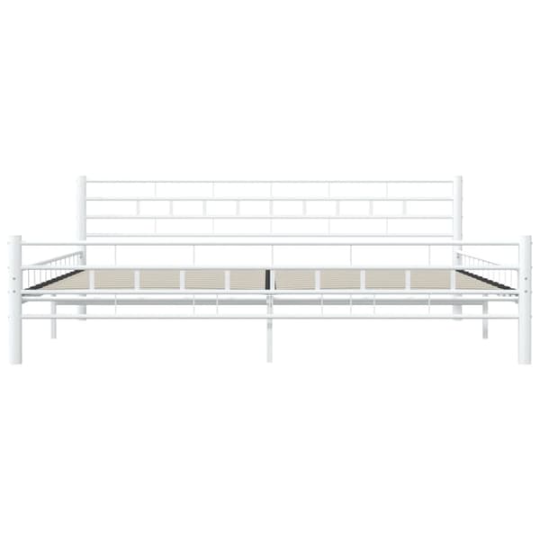vidaXL Sängram vit metall 200 x 200 cm