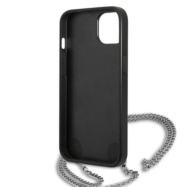 Karl Lagerfeld KLHCP13SPMK iPhone 13 mini 5,4" hårdt cover sort/sort lædertekstur og kæde