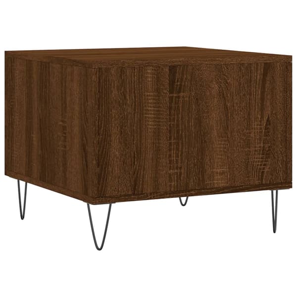 vidaXL sofabord brunt egetræ 50x50x40 cm