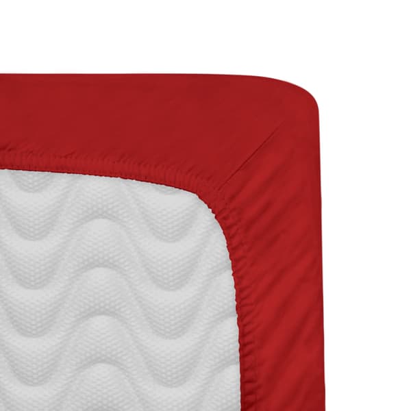 Bomullslakan 90x200 satin 100% bomull röd