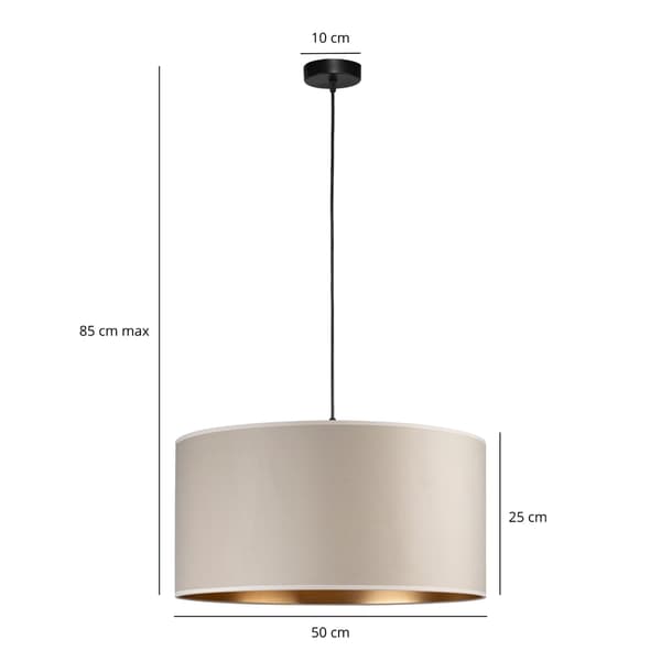 Tornado AL1 lampa, beige-guld sammet